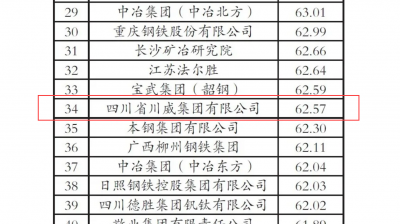 “2020年中國(guó)鋼鐵企業(yè)專(zhuān)利創(chuàng)新指數(shù)”第34位！